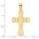 14K Polished Fancy Double Cross Pendant - Image 4