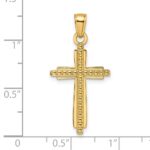 14K Polished & Textured Fancy Cross Pendant - Image 3