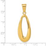 14k Polished Hollow Oval Hoop Pendant - Image 3