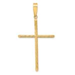 14K Polished and Textured Fancy Cross Pendant