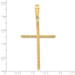 14K Polished and Textured Fancy Cross Pendant - Image 3
