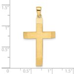 14k Satin/Polished Beveled Large Latin Cross Pendant - Image 3