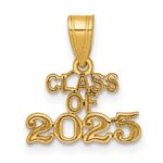 14k Polished Block CLASS OF 2025 Charm
