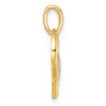 14k with White Rhodium Polished Heart Shape with Mini Heart Pendant - Image 2