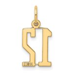 14k Small Elongated Number 12 Charm - Image 3