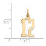 14k Small Elongated Number 12 Charm - Image 4