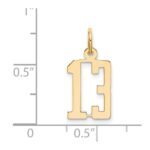 14k Small Elongated Number 13 Charm - Image 4