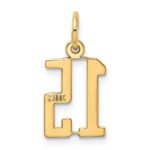 14k Small Elongated Number 15 Charm - Image 3