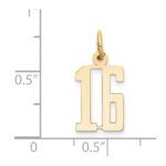 14k Small Elongated Number 16 Charm - Image 2