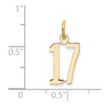 14k Small Elongated Number 17 Charm - Image 4
