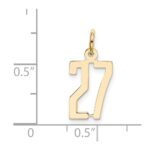 14k Small Elongated Number 27 Charm - Image 2