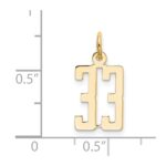 14k Small Elongated Number 33 Charm - Image 4
