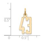 14k Small Elongated Number 43 Charm - Image 4