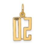 14k Small Elongated Number 50 Charm - Image 3
