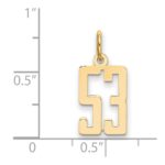 14k Small Elongated Number 53 Charm - Image 4