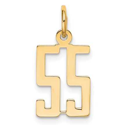 14k Small Elongated Number 55 Charm