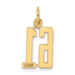 14k Small Elongated Number 61 Charm - Image 3