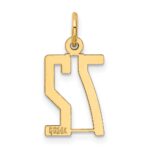14k Small Elongated Number 72 Charm - Image 3