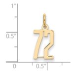 14k Small Elongated Number 72 Charm - Image 4