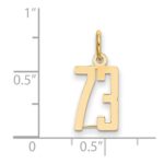 14k Small Elongated Number 73 Charm - Image 2