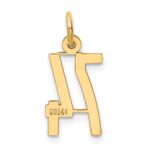 14k Small Elongated Number 74 Charm - Image 3