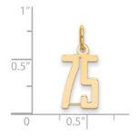 14k Small Elongated Number 75 Charm - Image 3