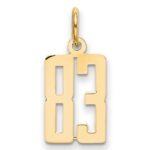 14k Small Elongated Number 83 Charm
