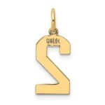 14k Medium Polished Number 2 Charm - Image 3