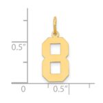 14k Medium Polished Number 8 Charm - Image 4