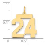 14k Medium Polished Number 24 Charm - Image 2