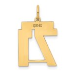 14k Medium Polished Number 71 Charm - Image 3