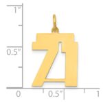 14k Medium Polished Number 71 Charm - Image 4