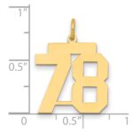 14k Medium Polished Number 78 Charm - Image 4