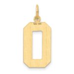 14k Large Brushed Diamond-cut Number 0 Charm - Image 3