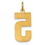14k Large Brushed Diamond-cut Number 5 Charm - Image 3