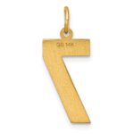 14k Large Brushed Diamond-cut  Number 7 Charm - Image 3