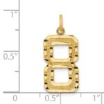 14k Large Brushed Diamond-cut  Number 8 Charm - Image 4