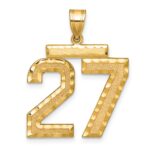 14k Large Brushed Diamond-cut Number 27 Charm