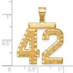 14k Large Brushed Diamond-cut Number 42 Charm - Image 2