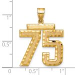 14k Large Brushed Diamond-cut Number 75 Charm - Image 2
