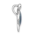 Sterling Silver Rhodium-plated Enameled Turtle Chain Slide - Image 2