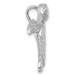 Sterling Silver Rhodium-plated Polished and Textured Turtle Chain Slide - Image 2