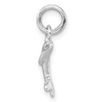 Sterling Silver Rhodium-plated Polished Dolphin Pendant - Image 2