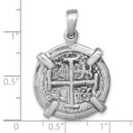 Sterling Silver Rhodium-plated Polished and Antiqued Medieval Coin Pendant - Image 5