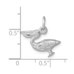 Sterling Silver Rhodium-plated Pelican Pendant - Image 5