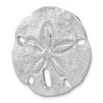 Sterling Silver Rhodium-plated Polished and Textured Sand Dollar Pendant - Image 4