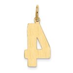 14k  Large Polished Number 4 Charm - Image 3