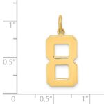 14k  Large Polished Number 8 Charm - Image 4