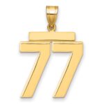 14k Large Polished Number 77 Charm