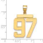 14k Large Polished Number 97 Charm - Image 2